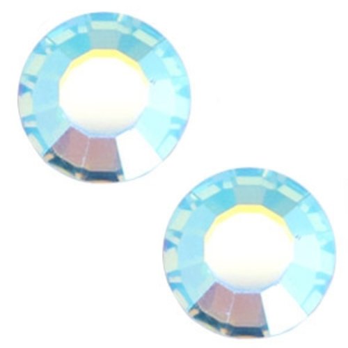 Strass cristaux swarovski - ss20 dos plat - bleu à reflets - 48 pièces
