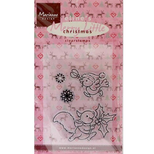 Tampons clear - oiseau et ecureuil de noël - marianne design