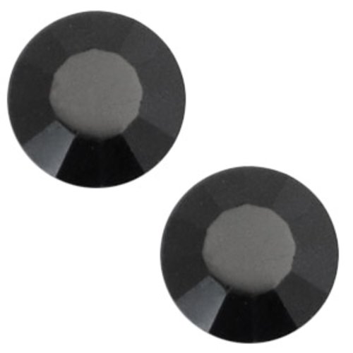 Strass cristaux swarovski - ss30 dos plat - noir - 12 pièces