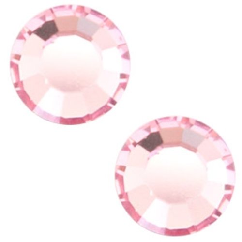 Strass cristaux swarovski - ss30 dos plat - rose clair - 11 pièces