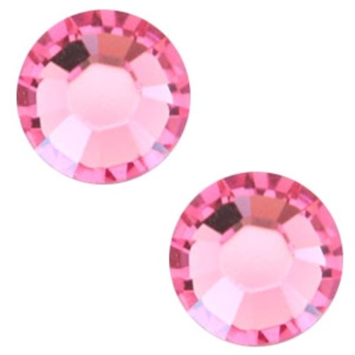 Strass cristaux swarovski - ss30 dos plat - rose - 12 pièces