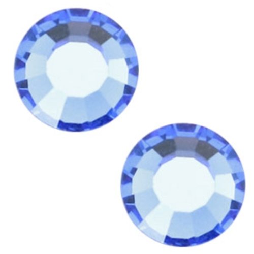 Strass cristaux swarovski - ss30 dos plat - saphir - 12 pièces