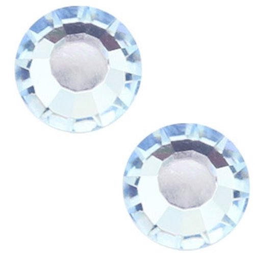 Strass cristaux swarovski - ss30 dos plat - saphir clair - 12 pièces