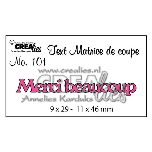 Die de découpe / matrice de coupe texte - merci beaucoup - crealies