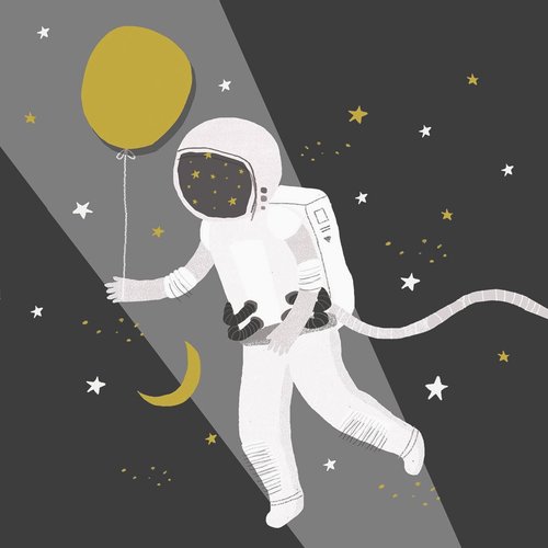 1 paquet de 20 serviettes en papier - astronaute - 33 x 33 cm