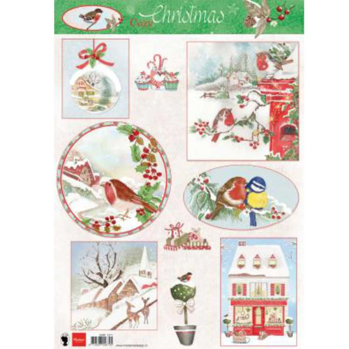 Feuille a4 motifs à découper noël - cozy christmas 2 - marianne design