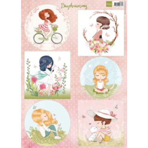Feuille a4 motifs à découper filles - daydreaming - marianne design