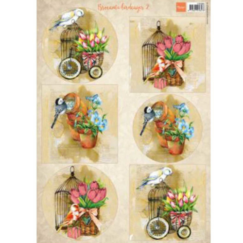 Feuille a4 motifs à découper - cages à oiseaux - marianne design