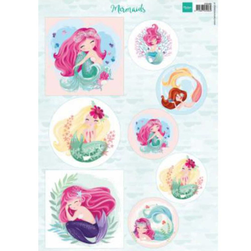 Feuille a4 motifs à découper - sirènes - marianne design