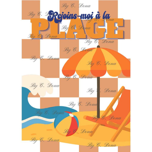 Image digitale - papier scrap a4 / affiche à imprimer - rejoins-moi à la plage