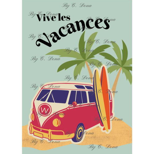 Image digitale - papier scrap a4 / affiche à imprimer - vive les vacances