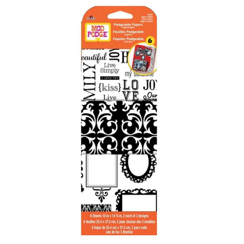 Papier patch - noir et blanc - mod podge