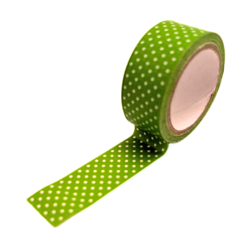 Masking tape - vert et pois blanc