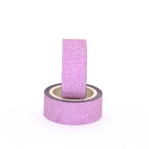 Masking tape - pailleté rose