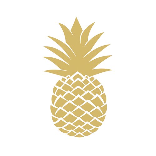 1 paquet de 20 serviettes en papier - ananas doré sur fond blanc - 33 x 33 cm