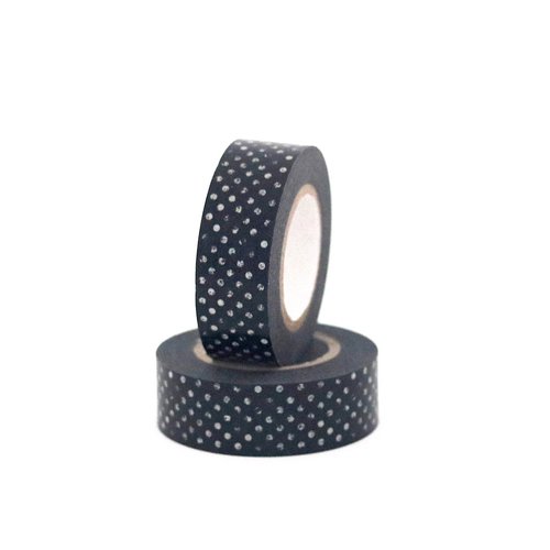 Masking tape - noir et pois blancs - ursus