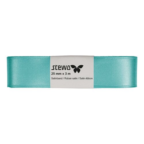 Ruban satin - bleu turquoise - 25 mm x 3 m