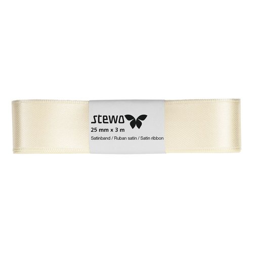 Ruban satin - crème - 25 mm x 3 m
