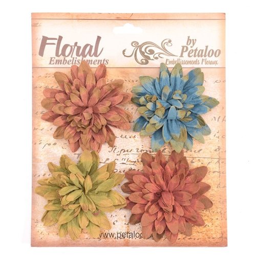 Fleurs en coton recyclé - dahlias - petaloo