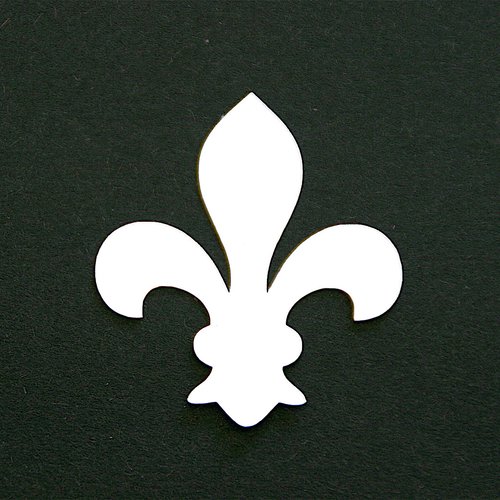 Découpe en papier - fleur de lys - blanc - 4 x 4,5 cm