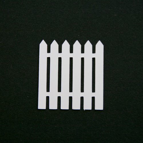 Découpe en papier - barrière - blanc - 3,6 x 4 cm