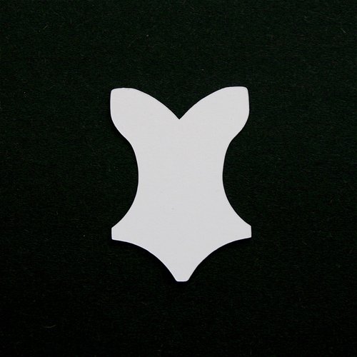 Découpe en papier - corset - blanc - 3,6 x 5 cm