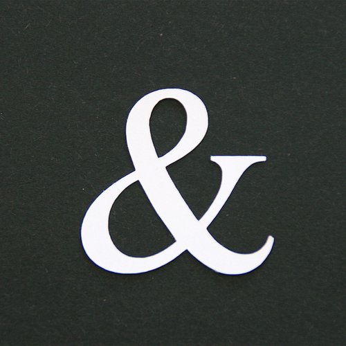 Découpe en papier - esperluette - blanc - 3,7 x 3,8 cm