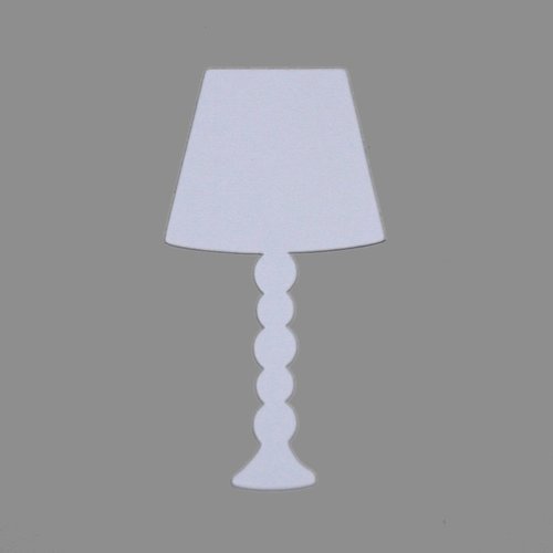 Découpe en papier - lampe - blanc - 2,5 x 5 cm