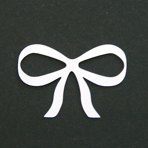 Découpe en papier - noeud - blanc - 4,2 x 3 cm