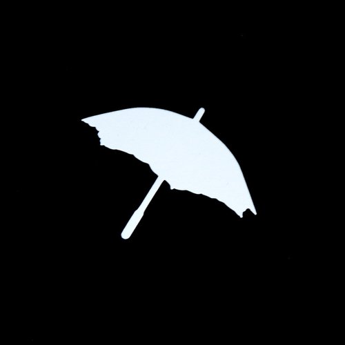 Découpe en papier - parapluie / parasol - blanc - 7 x 5,3 cm