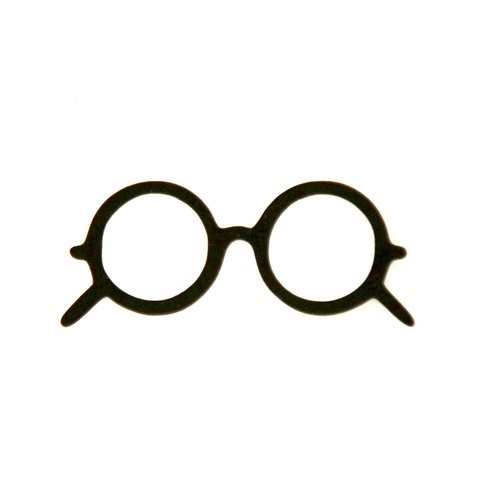 Découpe en papier - lunettes rondes - noir - 6 x 2,7 cm