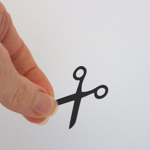 Découpe en papier - ciseaux - noir - 4,4 x 1,5 cm