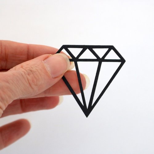 Découpe en papier - diamant - noir - 4,7 x 4,5 cm