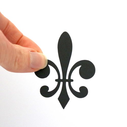 Découpe en papier - fleur de lys - noir - 4,7 x 6 cm