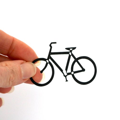 Découpe en papier - vélo - noir - 5,8 x 3,7 cm