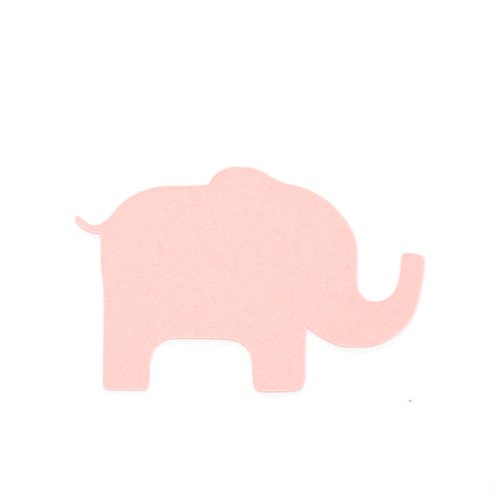 Découpe papier - éléphant - rose clair - 4,1 x 2,7 cm