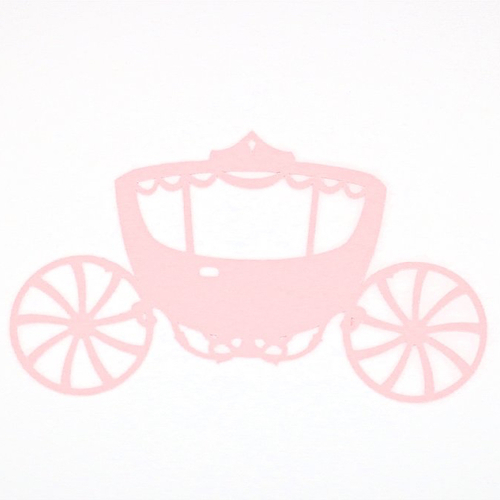 Découpe papier - carrosse - rose clair - 12 x 7 cm
