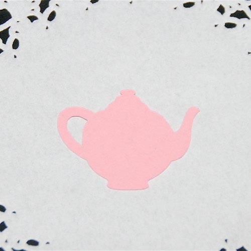 Découpe papier - théière - rose clair - 4 x 3 cm