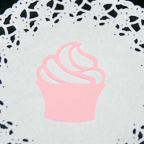 Découpe papier - cupcake - rose clair - 4,2 x 5 cm