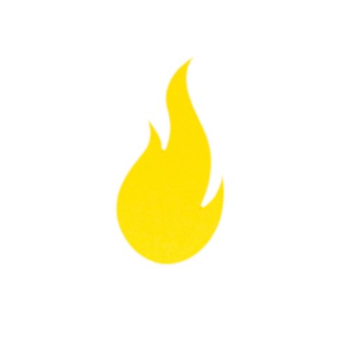 Découpe papier - jaune - feu / flamme - 4,1 x 2 cm
