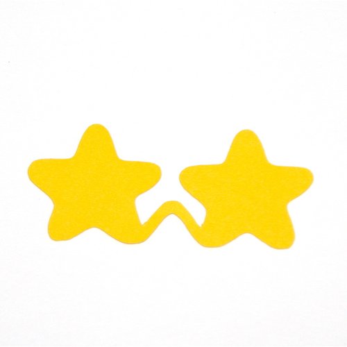 Découpe papier - jaune - lunettes étoiles - 5,1 x 2,5 cm