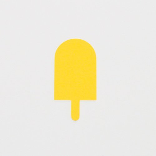Découpe papier - jaune - glace esquimau - 4 x 2 cm