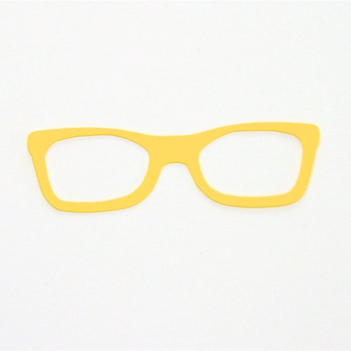 Découpe papier - jaune - lunettes - 4 x 1,3 cm