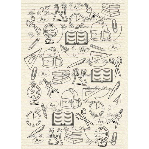 Image digitale - papier scrap a4 à imprimer - rentrée des classes - feuille lignée beige