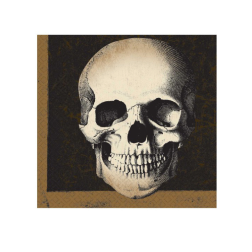 1 serviette en papier - tête de mort - 33 x 33 cm