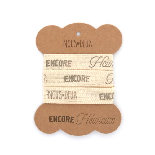 Ruban gros grain artisanal - encore heureux nous deux - 15 mm x 1 m