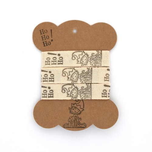 Ruban gros grain artisanal - ho ho ho ! lutin - 15 mm x 1 m