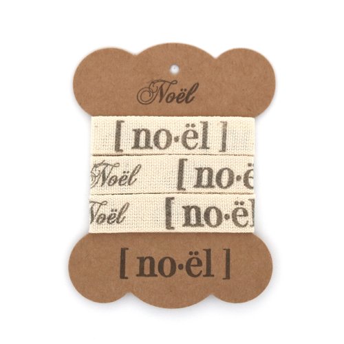 Ruban gros grain artisanal - noël - 15 mm x 1 m