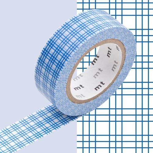 Masking tape - carreaux bleu - mt