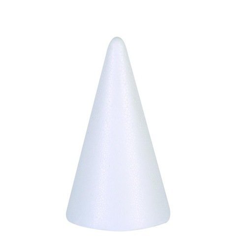 Cône en polystyrène - 12,5 cm - blanc